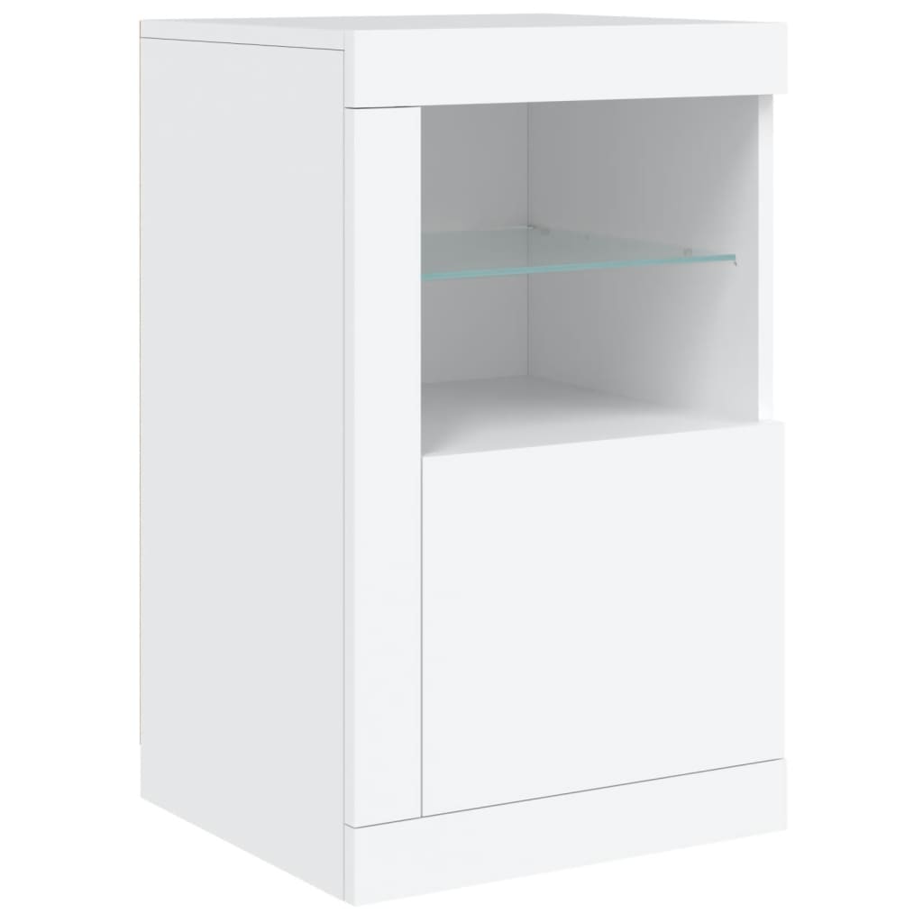 vidaXL Buffet avec lumières LED blanc 164x37x67 cm