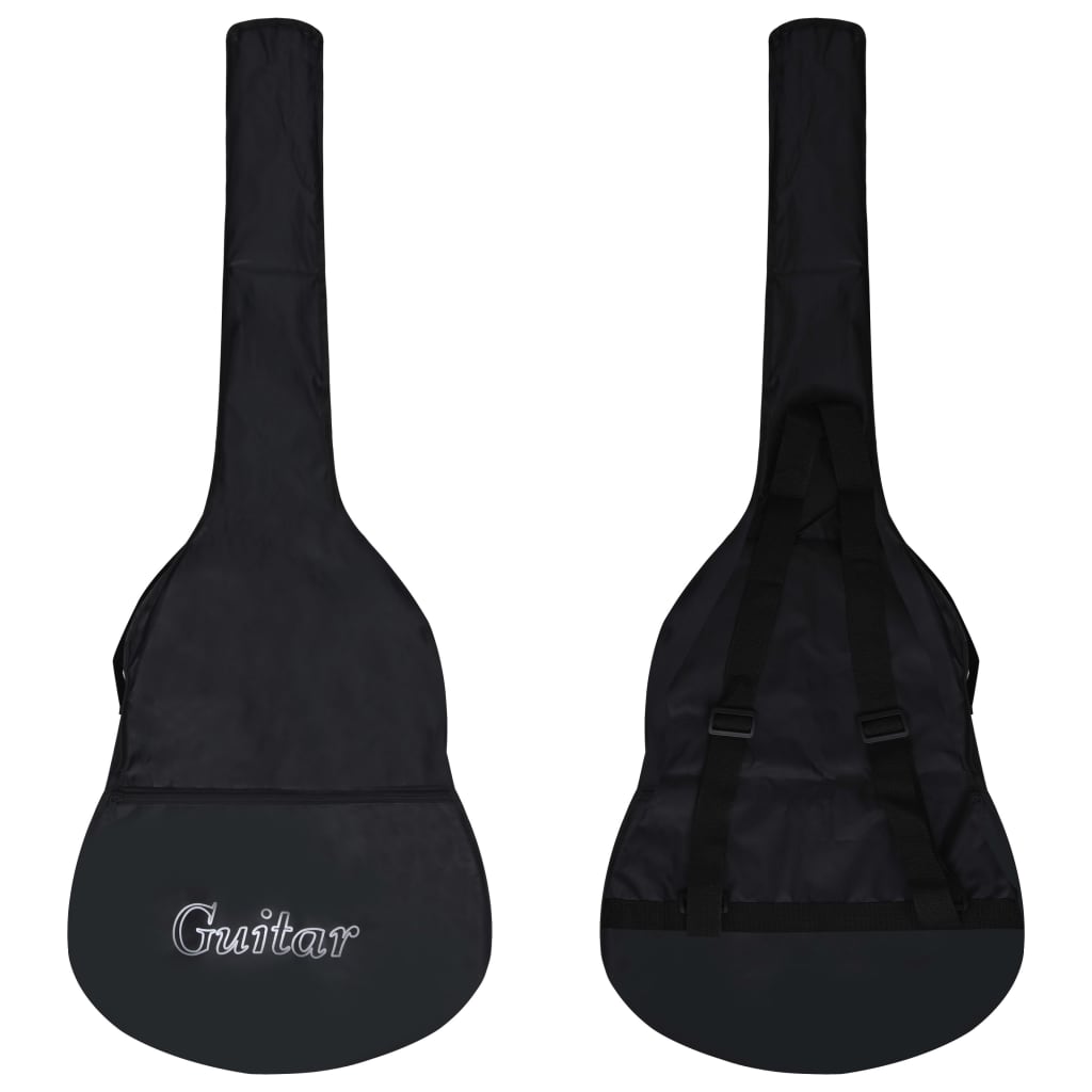 vidaXL Jeu de guitare classique de débutant 12 pcs Noir 4/4 39"