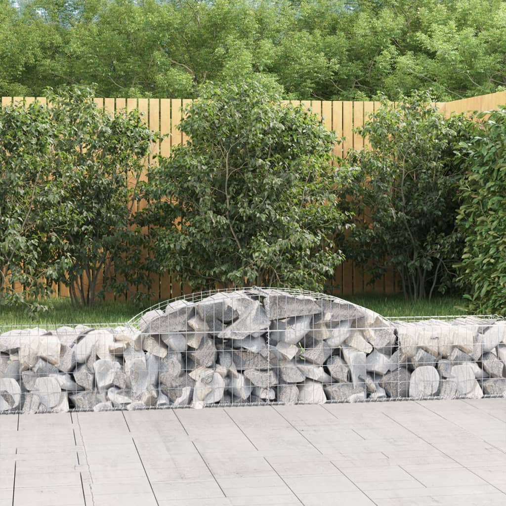 vidaXL Paniers à gabions arqués 9 pcs 300x50x40/60 cm fer galvanisé