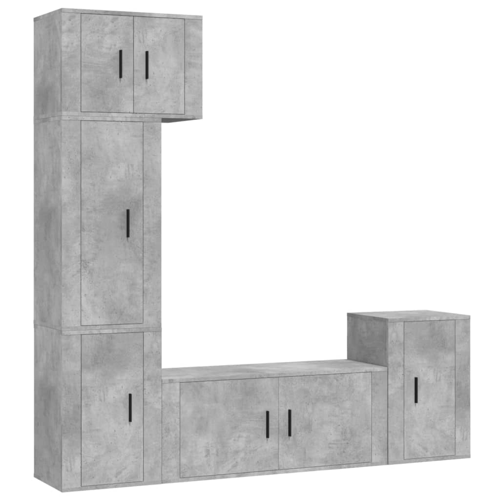 vidaXL Ensemble de meubles TV 5 pcs Gris béton Bois d'ingénierie