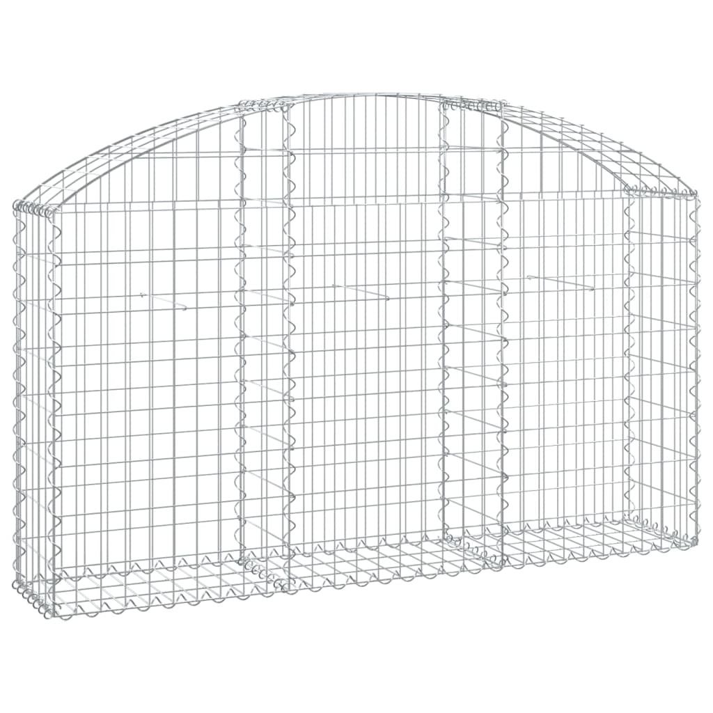 vidaXL Panier de gabions arqué 150x30x80/100 cm Fer galvanisé