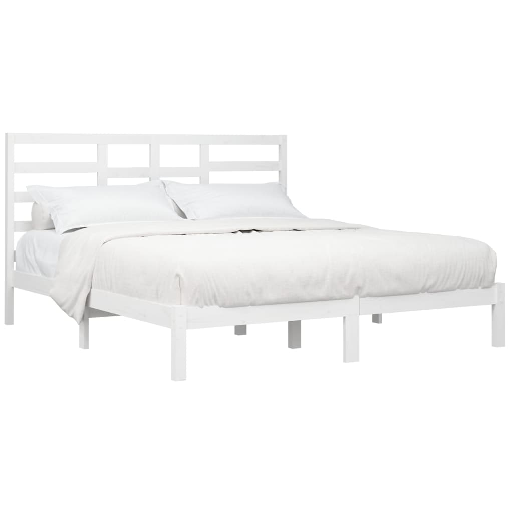 vidaXL Cadre de lit Blanc Bois massif 200x200 cm