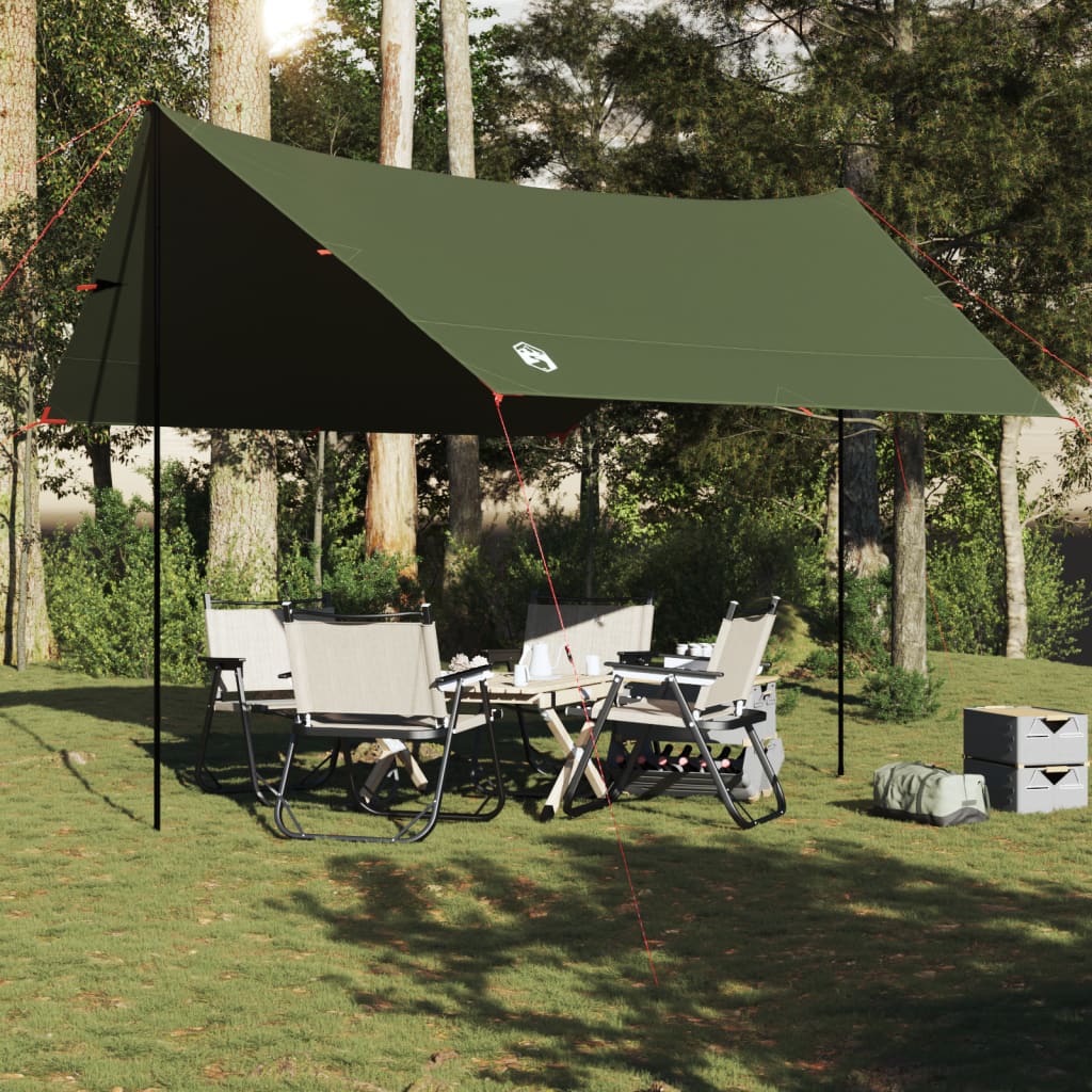 vidaXL Bâche de camping vert olive 438x376x212 cm imperméable