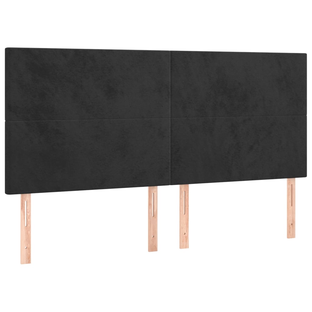 vidaXL Têtes de lit 4 pcs Noir 80x5x78/88 cm Velours