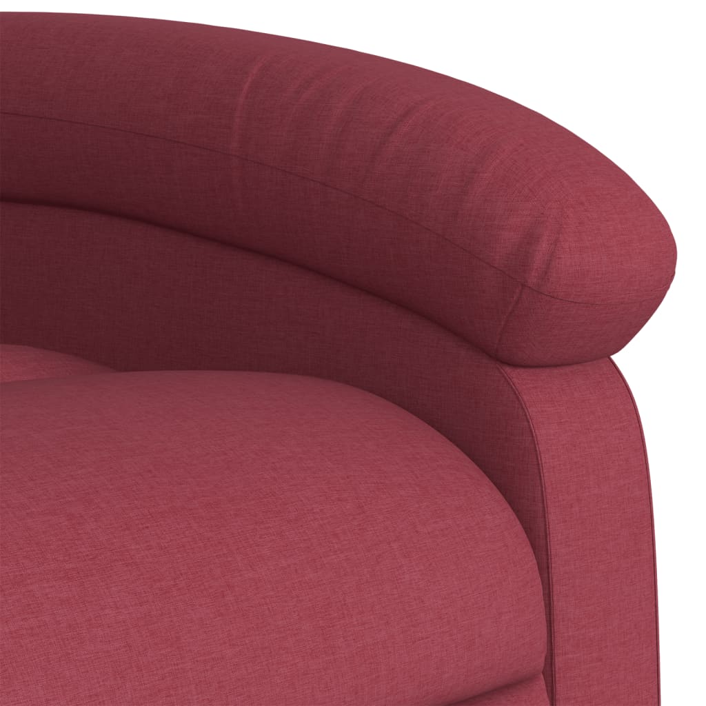 vidaXL Fauteuil inclinable électrique rouge bordeaux tissu