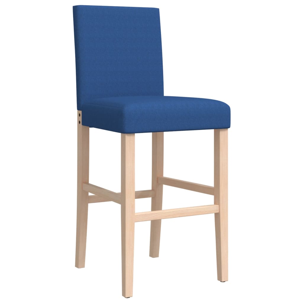 vidaXL Chaises de bar lot de 2 bois massif d'hévéa et tissu