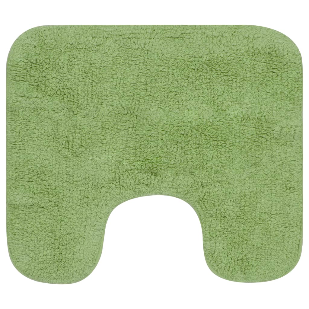 vidaXL Jeu de tapis de salle de bain 3 pcs Tissu Vert