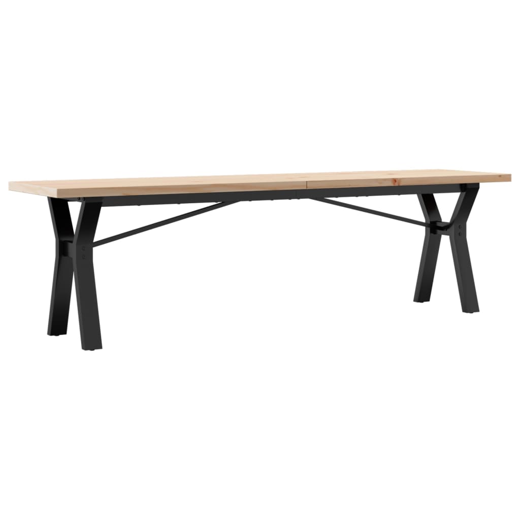 vidaXL Table basse cadre en Y 160x40x45,5 cm bois de pin massif acier