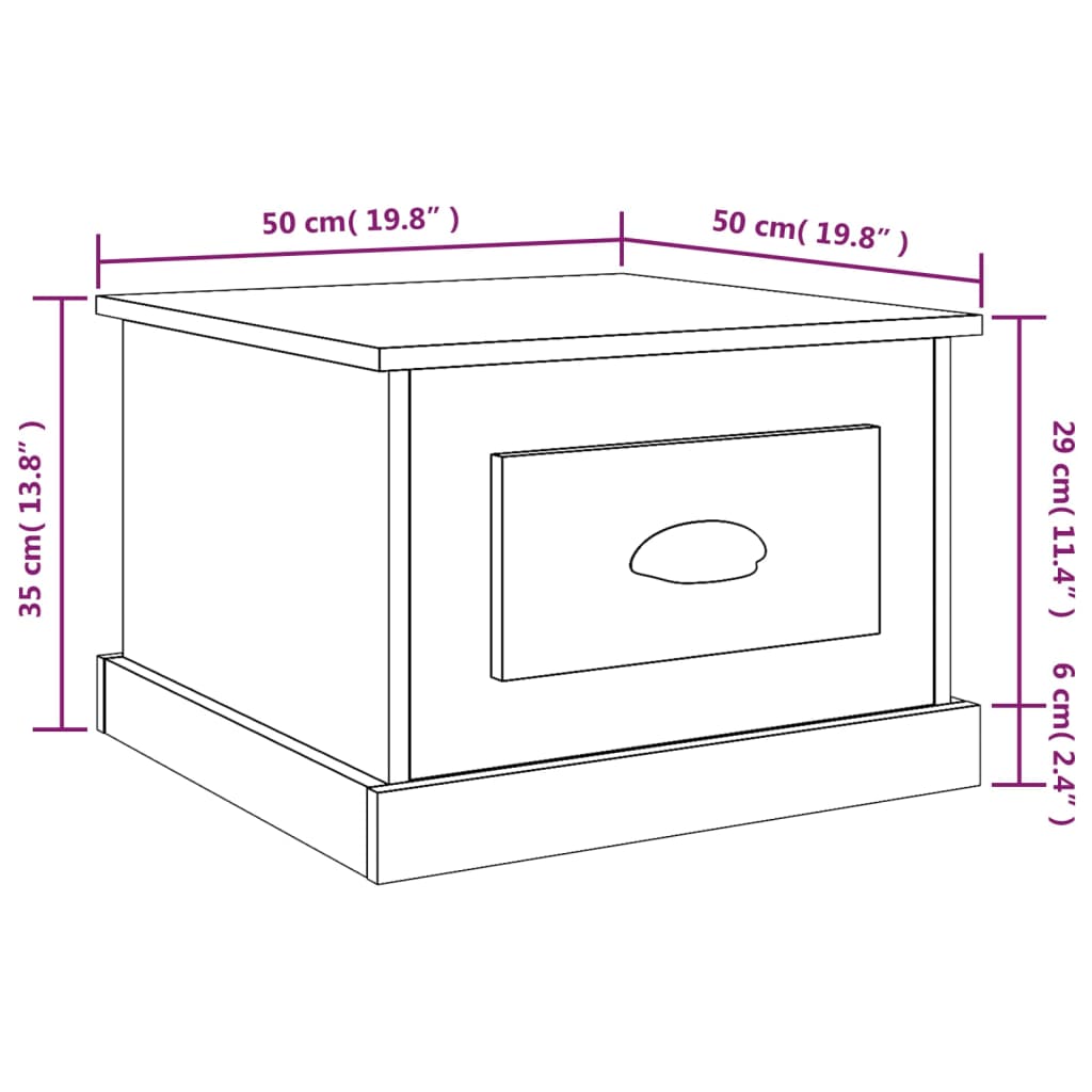 vidaXL Table basse Chêne marron 50x50x35 cm Bois d'ingénierie