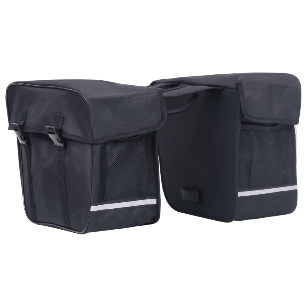 vidaXL Sac de vélo double pour porte-bagages étanche 35 L Noir