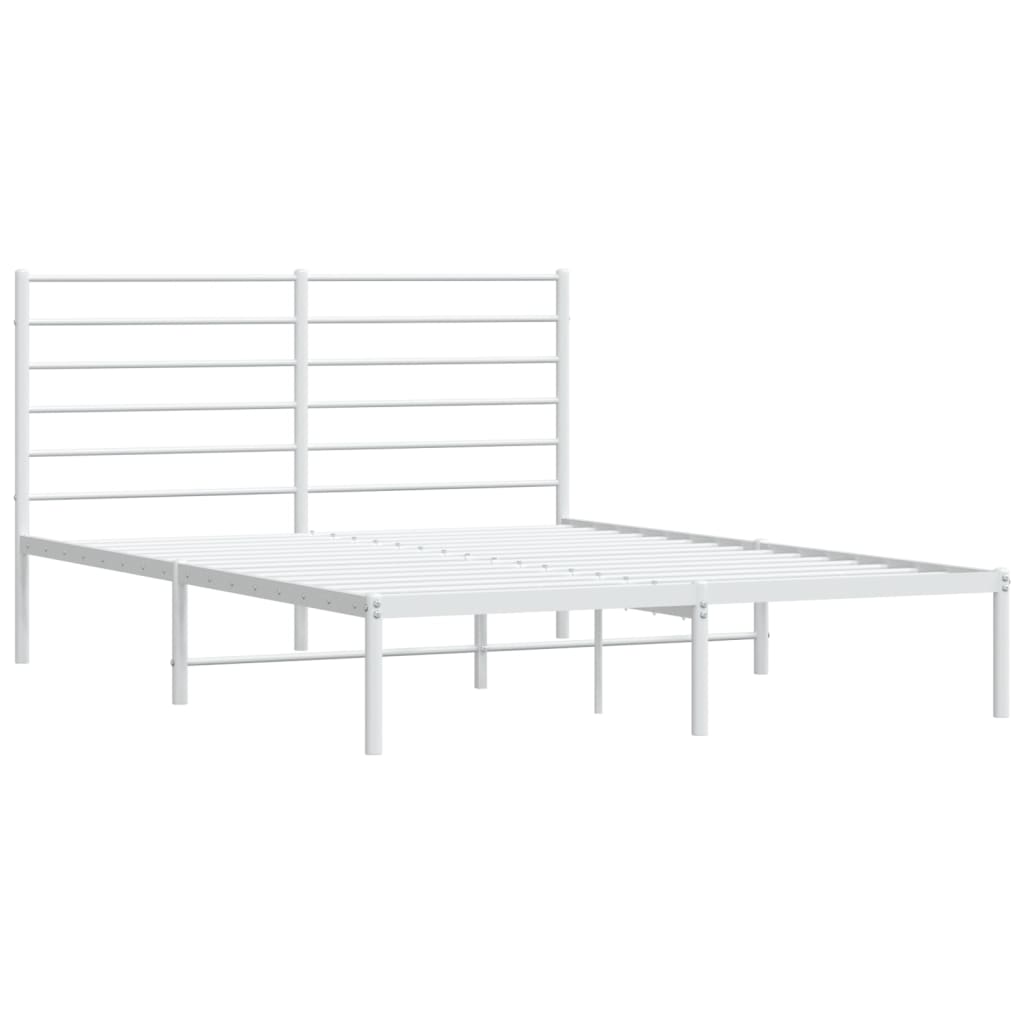 vidaXL Cadre de lit métal sans matelas et tête de lit blanc 120x190 cm