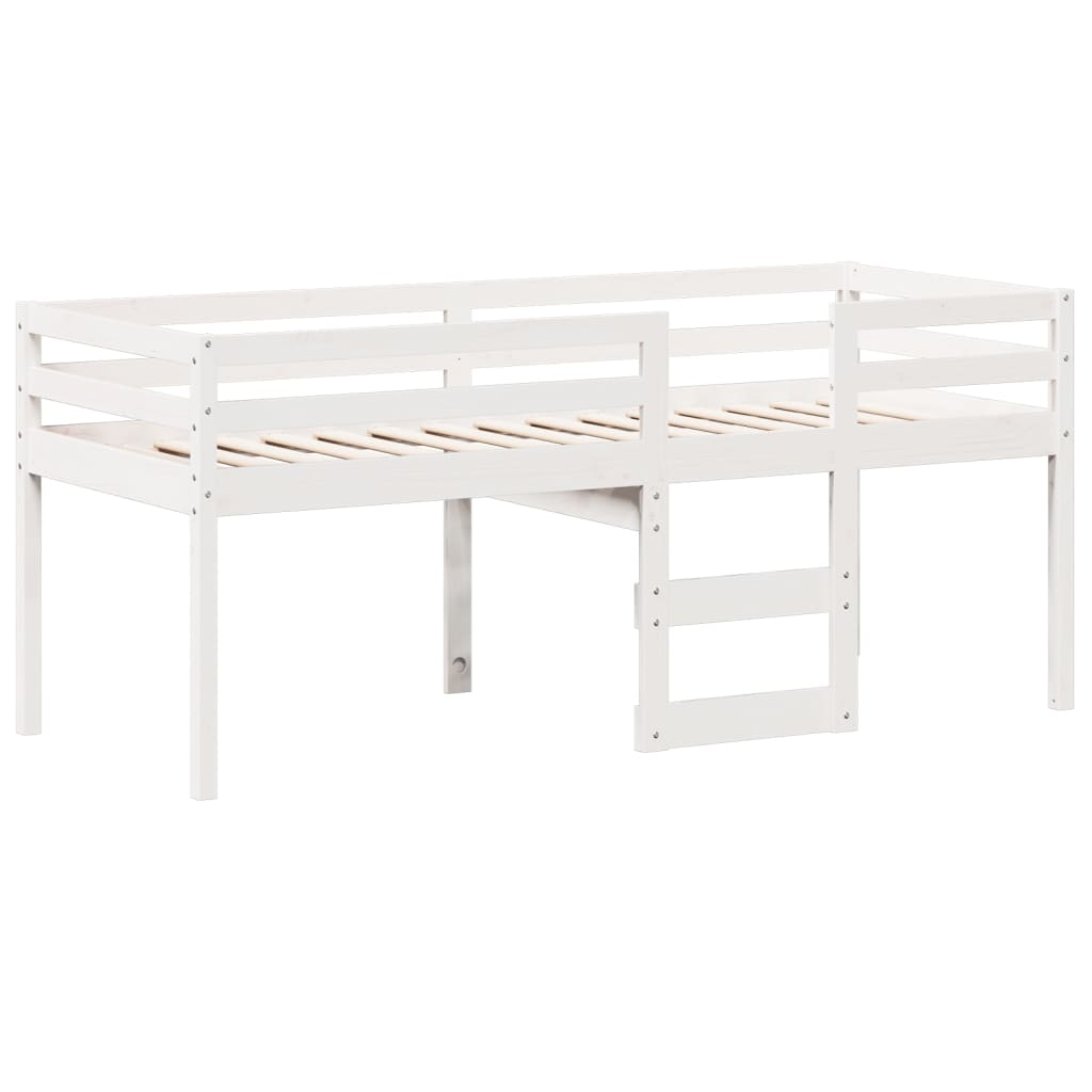 vidaXL Lit haut avec toit blanc 75x190 cm bois de pin massif