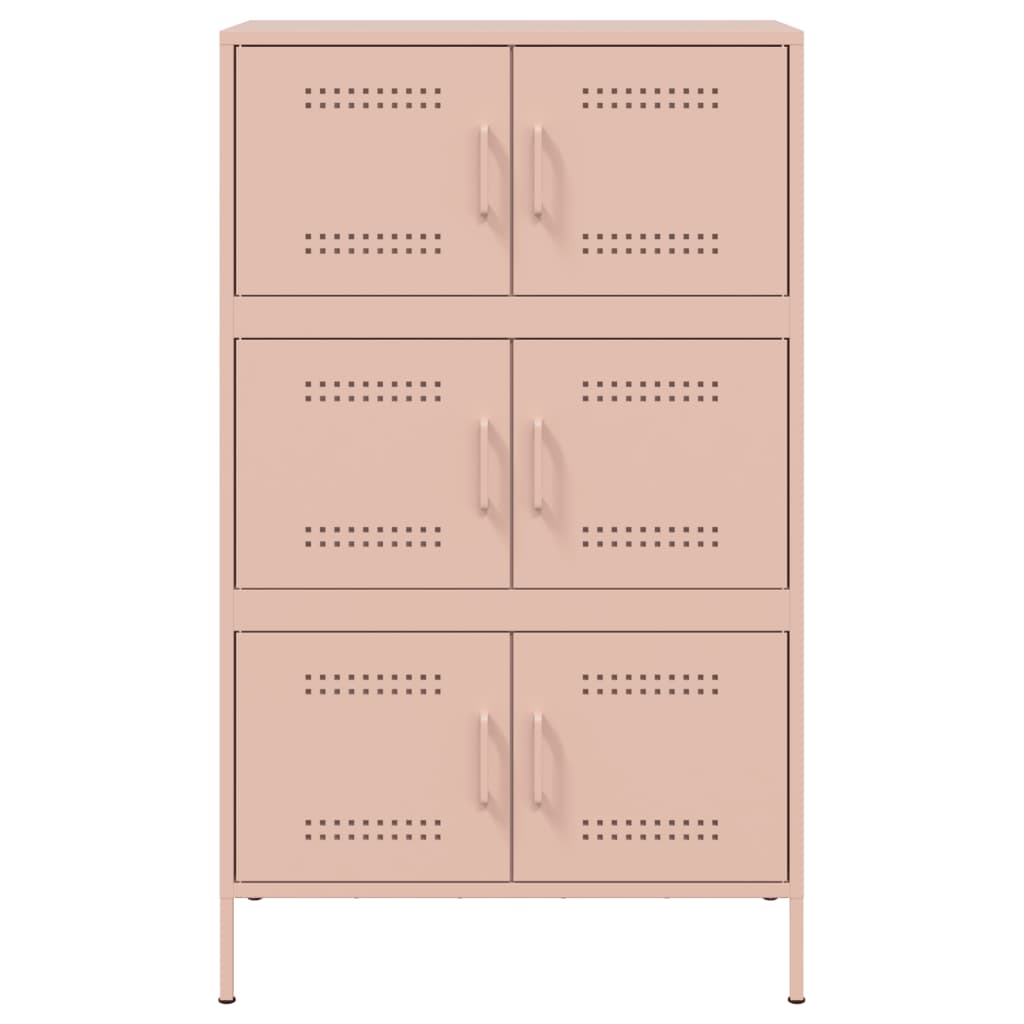 vidaXL Buffet haut rose 68x39x113 cm acier