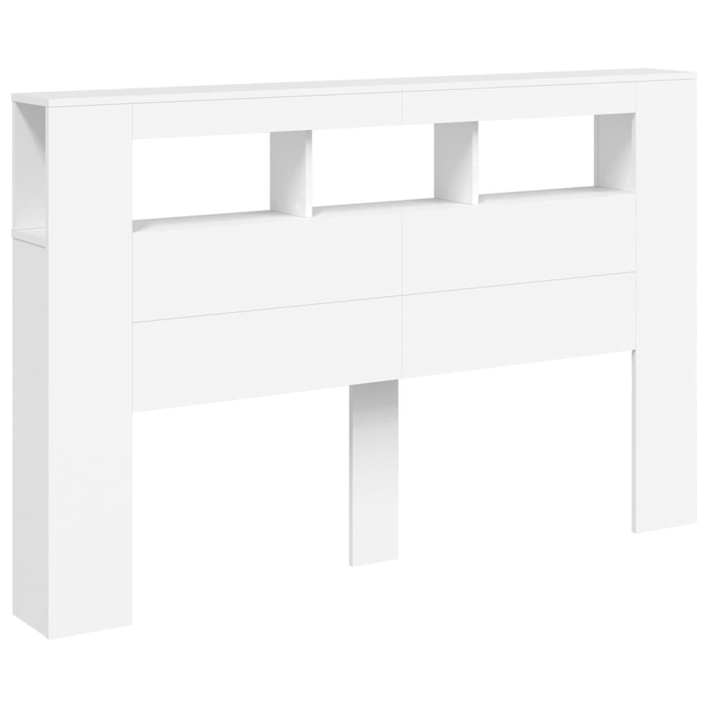 vidaXL Tête de lit à LED blanc 160x18,5x103,5 cm bois d'ingénierie