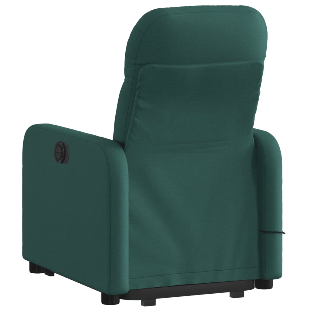 vidaXL Fauteuil inclinable de massage électrique Vert foncé Tissu