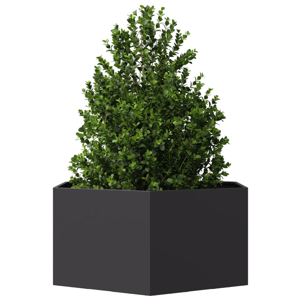 vidaXL Jardinière noir hexagone 104x90x45 cm acier