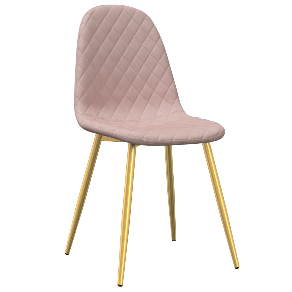 vidaXL Chaises à manger lot de 4 Rose Velours