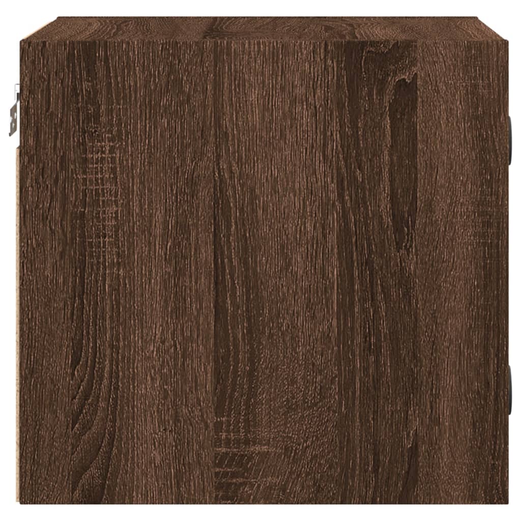 vidaXL Table de chevet avec porte en verre chêne marron 35x37x35 cm