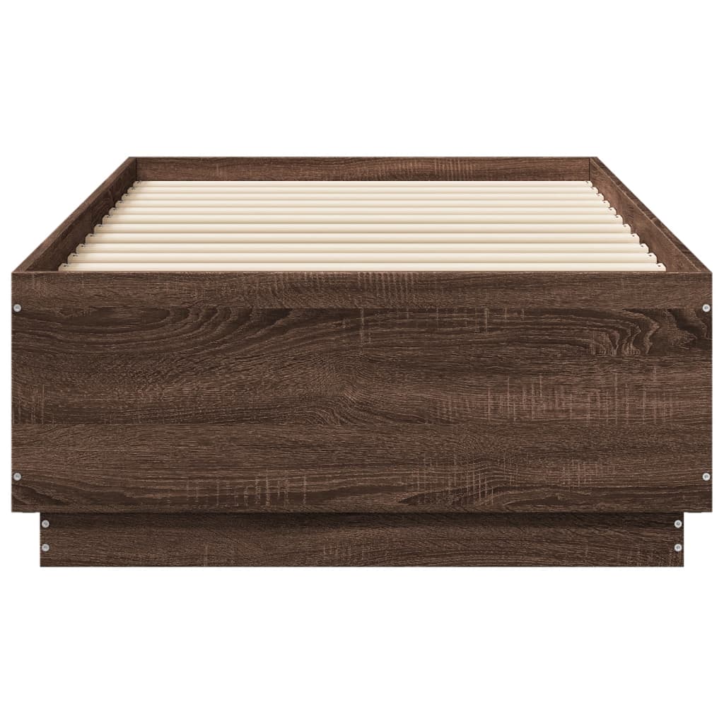 vidaXL Cadre de lit chêne marron 90x190 cm bois d'ingénierie