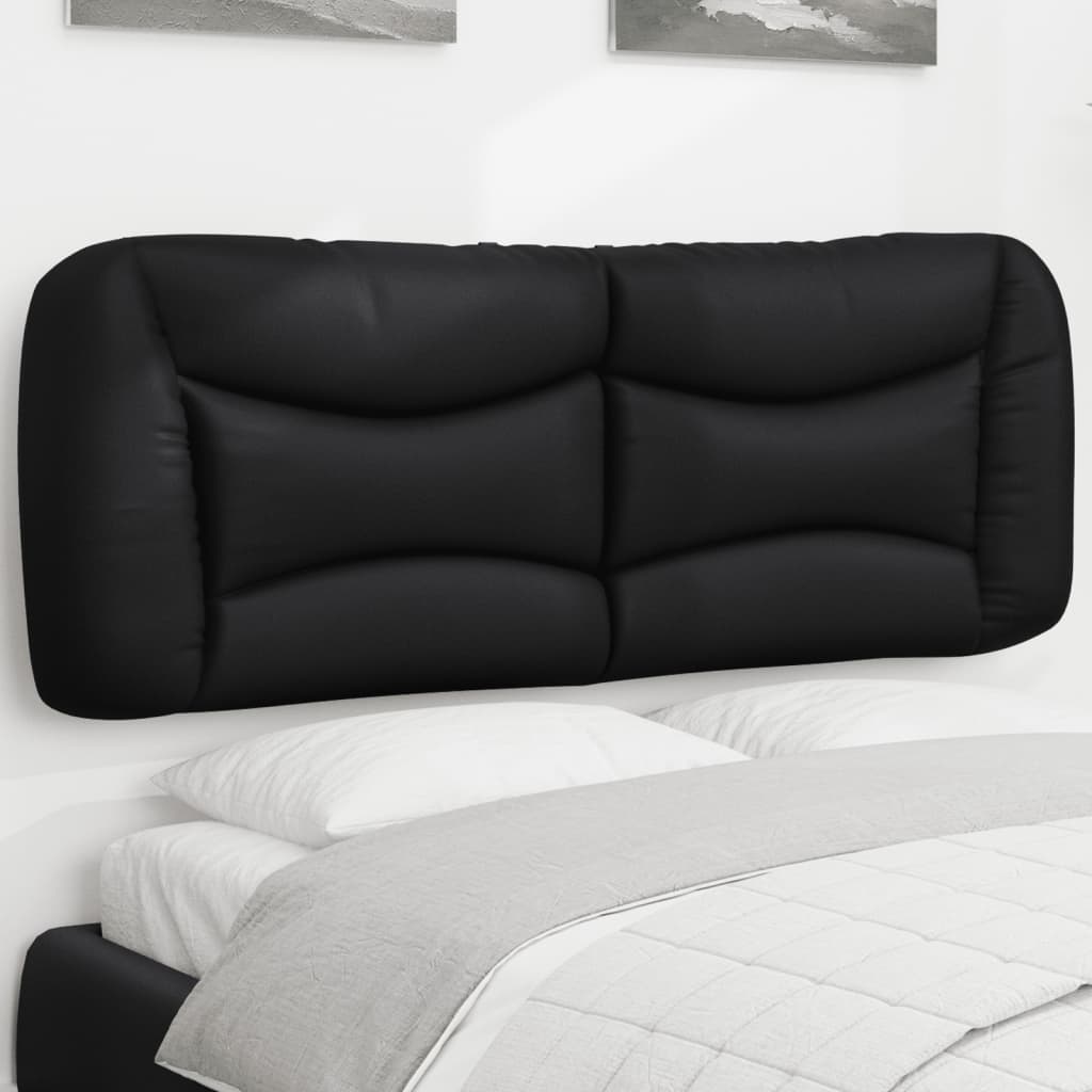 vidaXL Coussin de tête de lit noir 120 cm similicuir