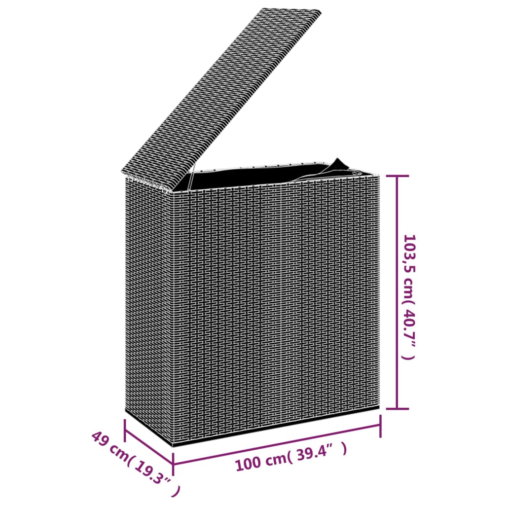 vidaXL Boîte à coussins de jardin Résine tressée 100x49x103,5cm Marron