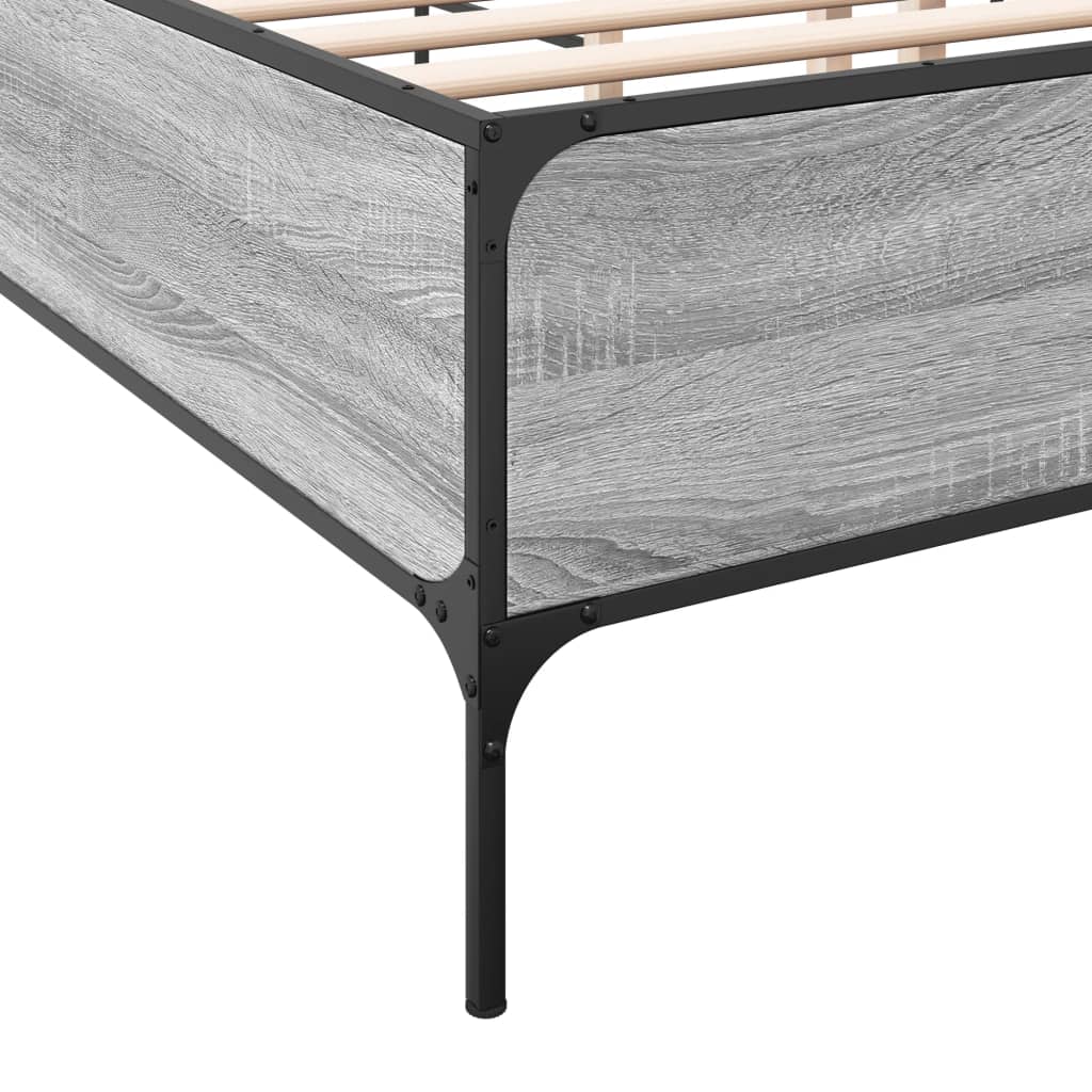 vidaXL Cadre de lit sans matelas sonoma gris 140x190 cm