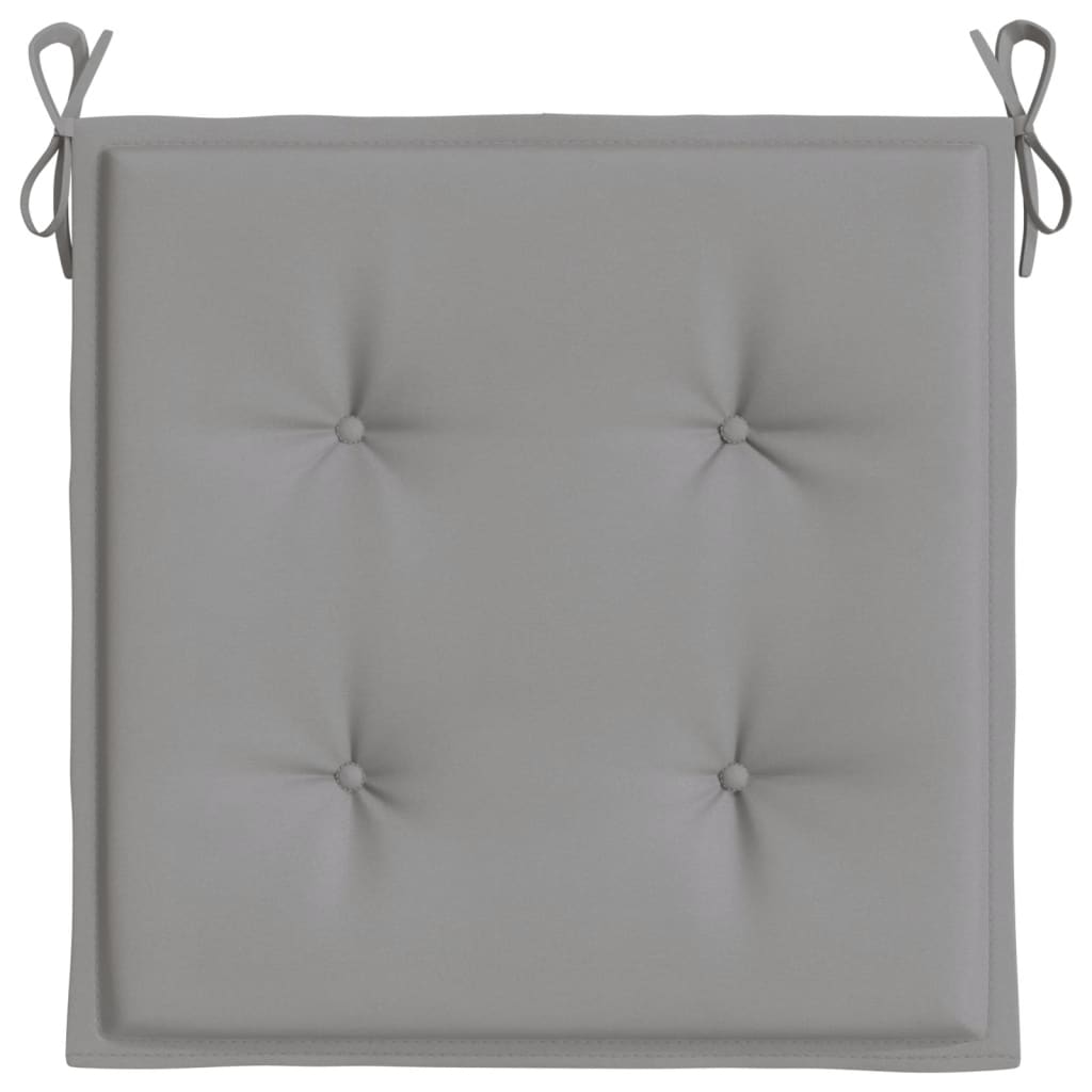 vidaXL Coussins de chaise jardin lot de 2 gris 40x40x3 cm tissu oxford