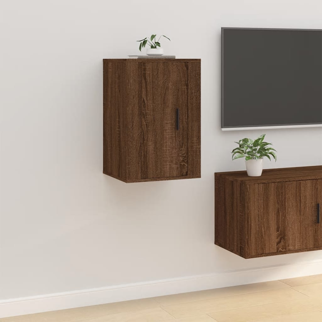 vidaXL Meubles TV muraux 2 pcs Chêne marron 40x34,5x60 cm