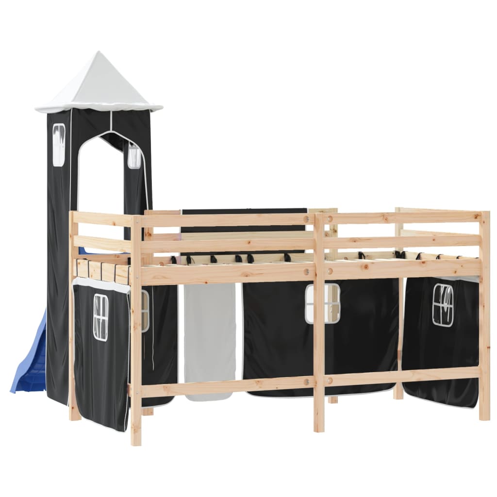 vidaXL Lit mezzanine enfants avec tour sans matelas 90x190 cm