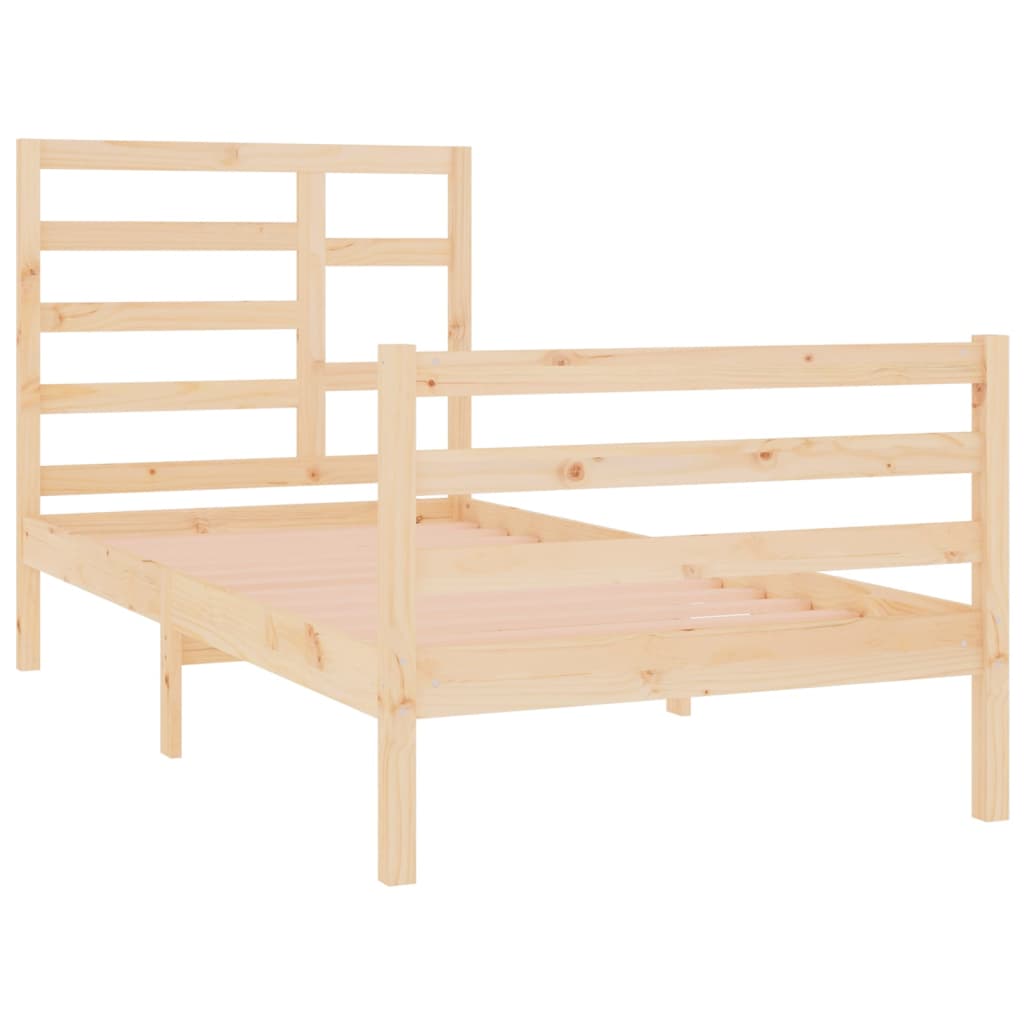 vidaXL Cadre de lit bois massif 75x190 cm petit simple