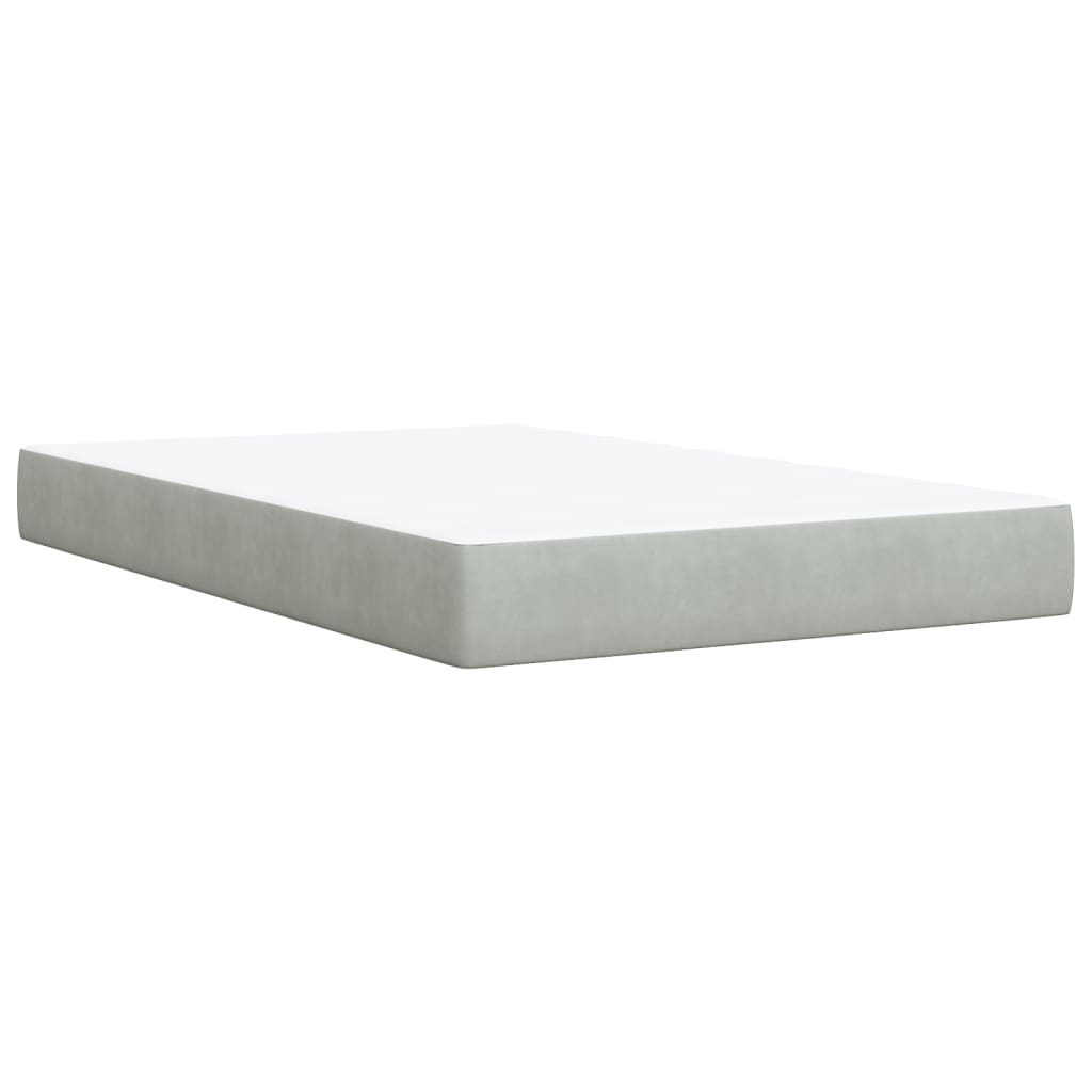 vidaXL Sommier à lattes de lit et matelas gris clair 120x190cm velours