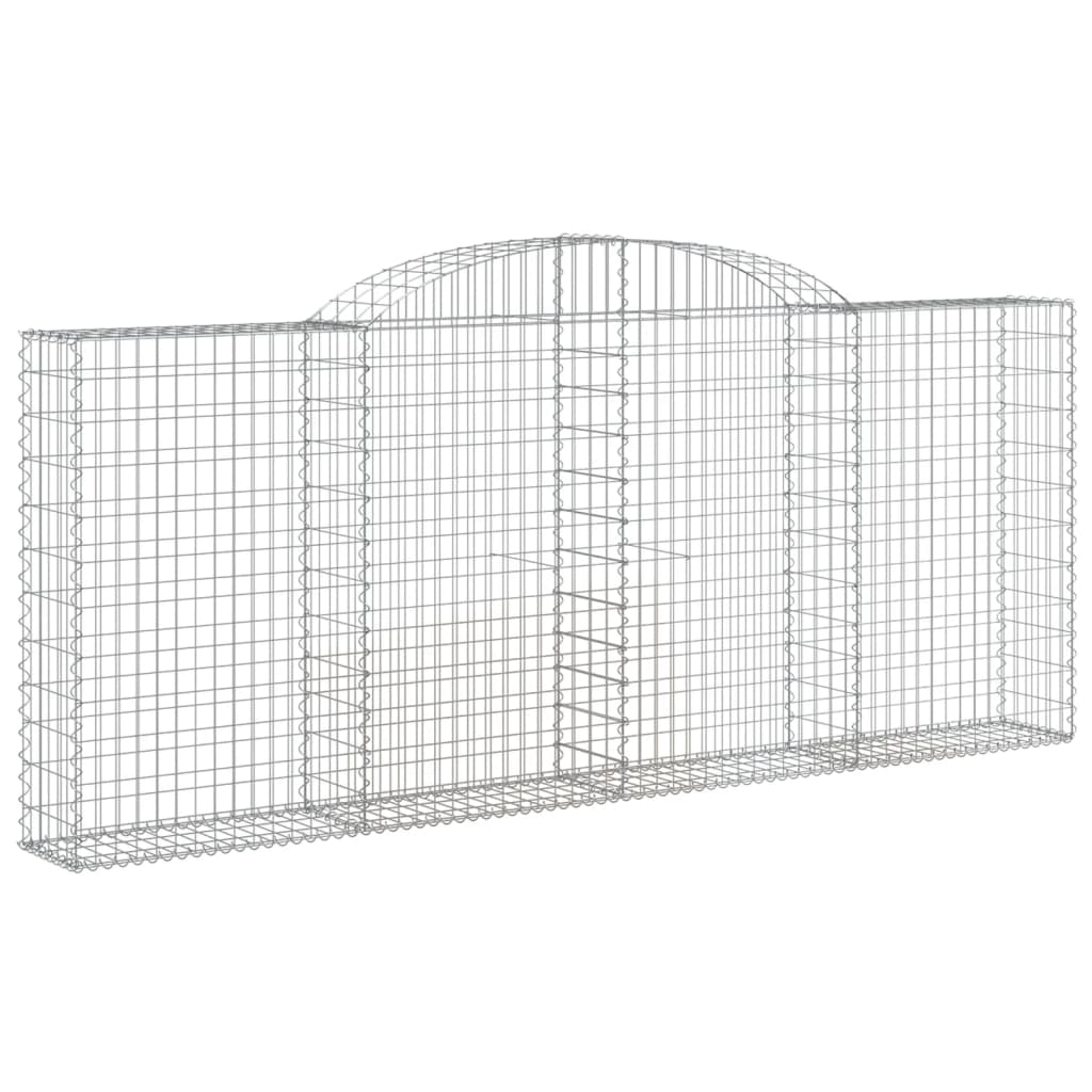 vidaXL Paniers à gabions arqués 3 pcs 300x30x120/140 cm fer galvanisé