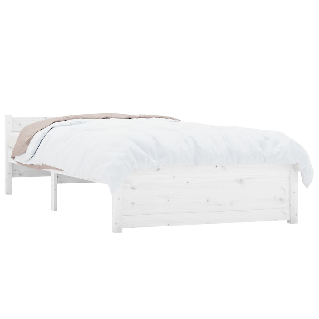 vidaXL Cadre de lit Blanc Bois massif 90x190 cm Simple