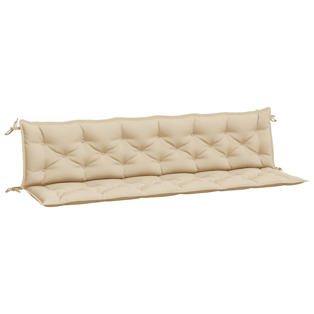 vidaXL Coussins de banc jardin lot de 2 beige 200x50x7 cm tissu Oxford