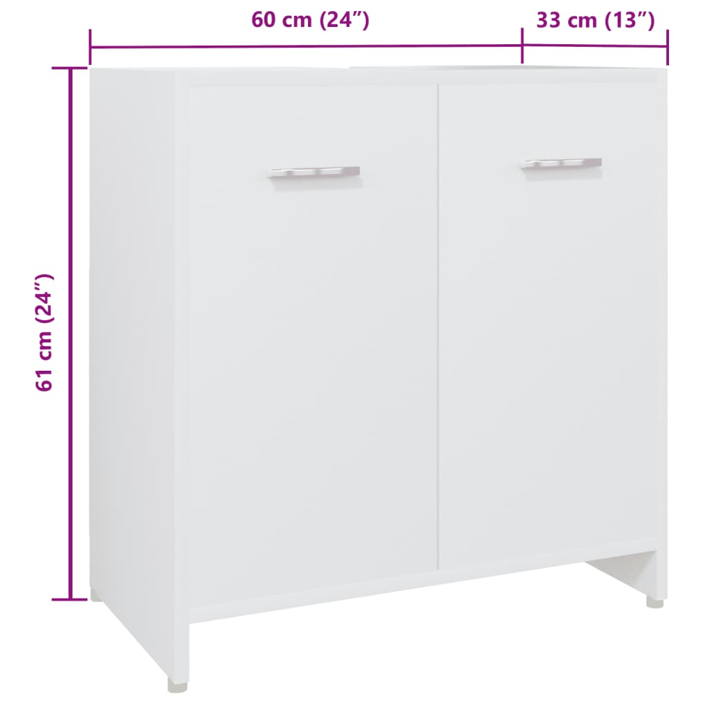 vidaXL Ensemble de meubles de salle de bain 4 pcs Blanc