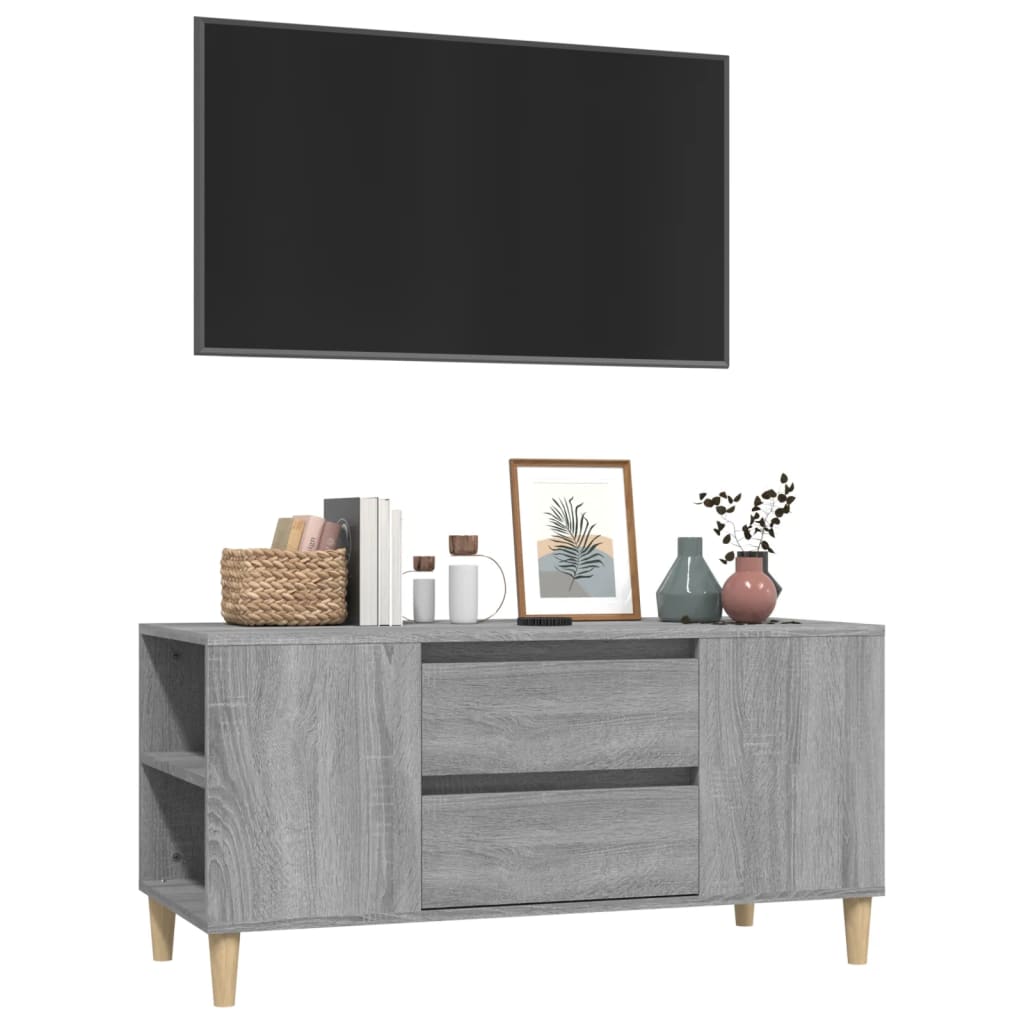 vidaXL Meuble TV Sonoma gris 102x44,5x50 cm Bois d'ingénierie