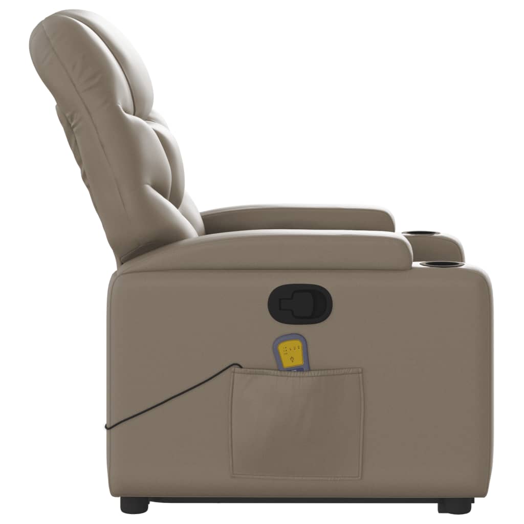 vidaXL Fauteuil inclinable de massage Cappuccino Similicuir