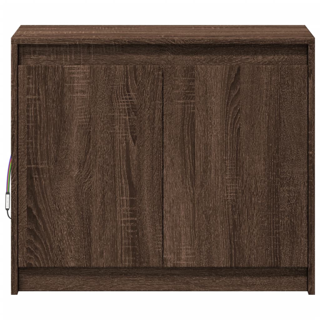 vidaXL Buffet avec LED chêne marron 72x34x61 cm bois d'ingénierie