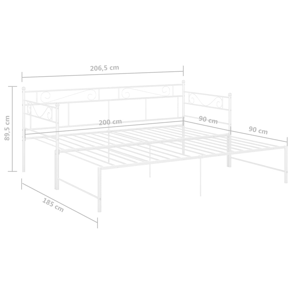 vidaXL Cadre de canapé-lit extensible sans matelas blanc 90x200 cm