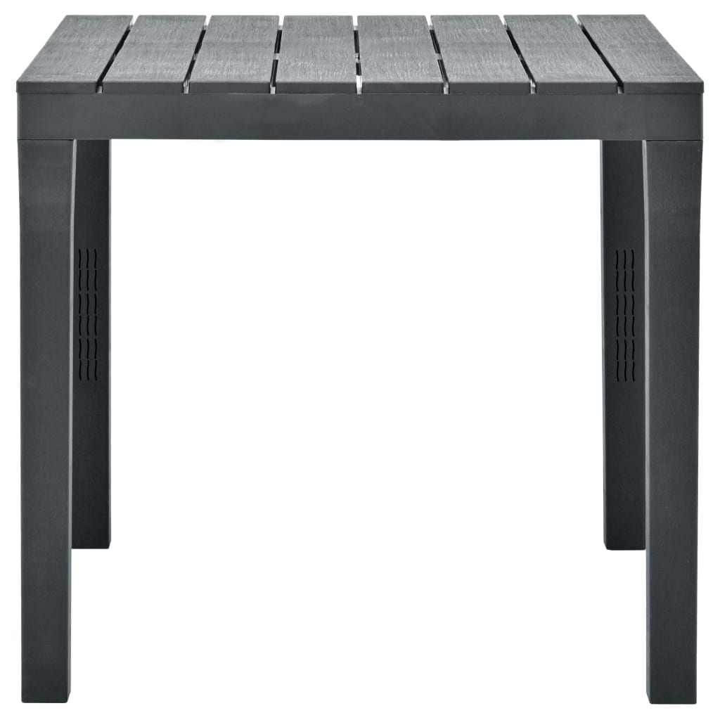 vidaXL Table de jardin avec 2 bancs Plastique Anthracite