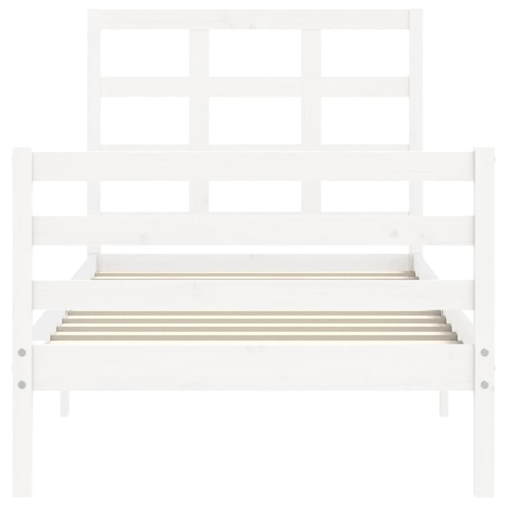 vidaXL Cadre de lit sans matelas blanc 90x200 cm bois massif