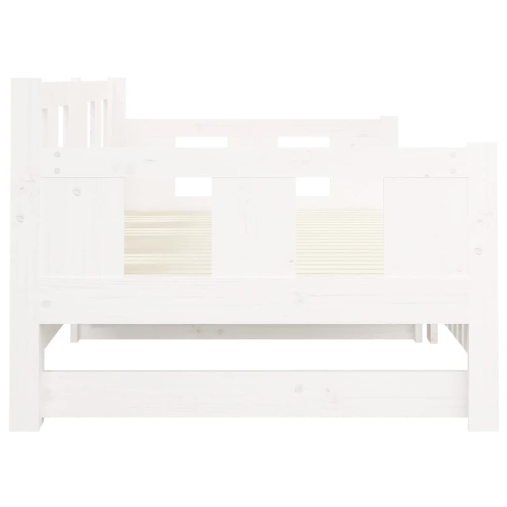 vidaXL Lit coulissant Blanc Bois de pin solide 2x(80x200) cm