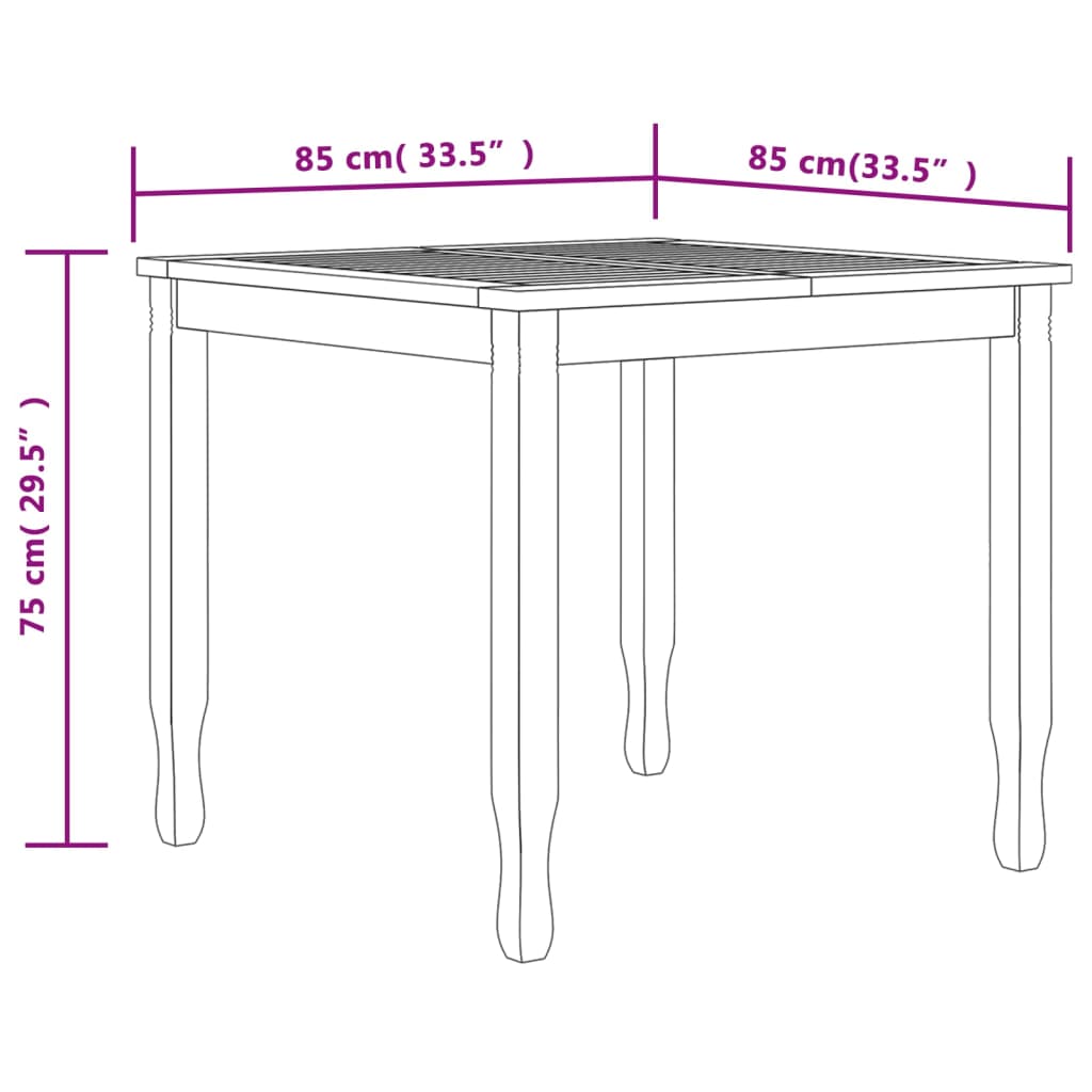 vidaXL Ensemble à manger de jardin 3 pcs Bois de teck massif