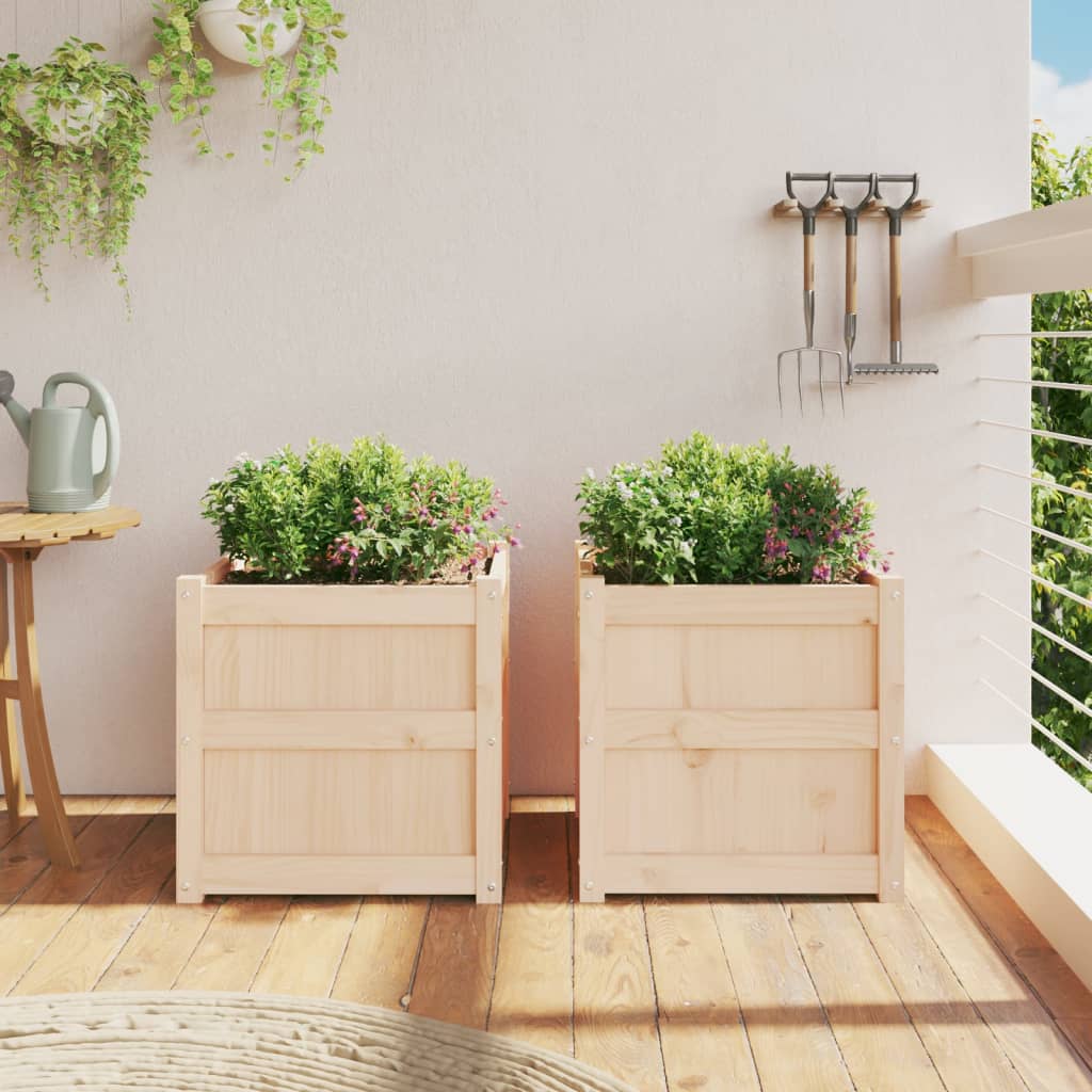 vidaXL Jardinières 2 pcs bois de pin massif