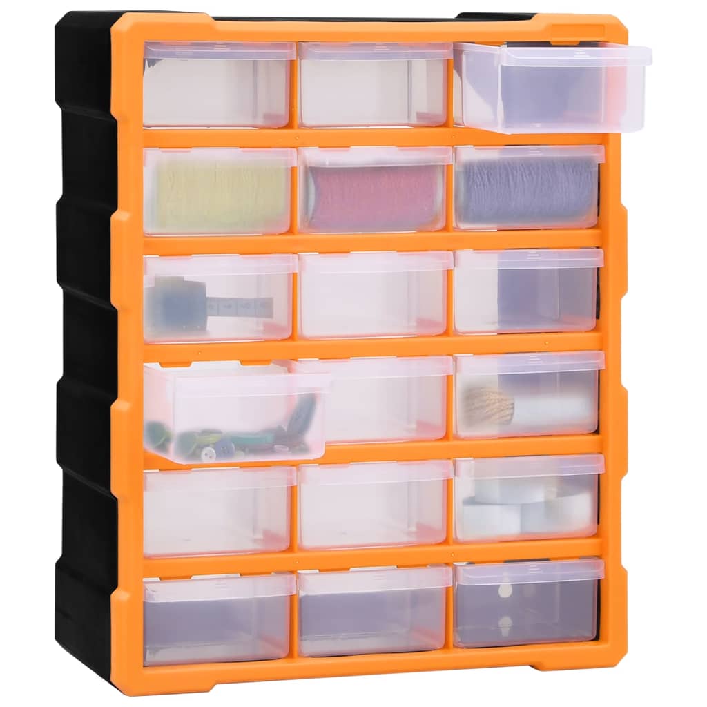 vidaXL Organisateur multi-tiroirs avec 18 tiroirs centraux 38x16x47 cm