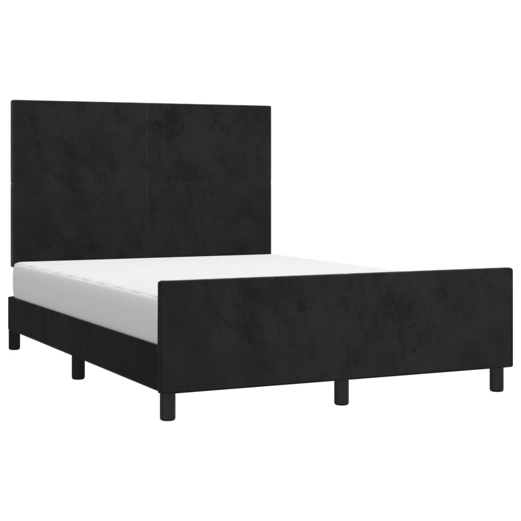 vidaXL Cadre de lit sans matelas noir 140x190 cm velours