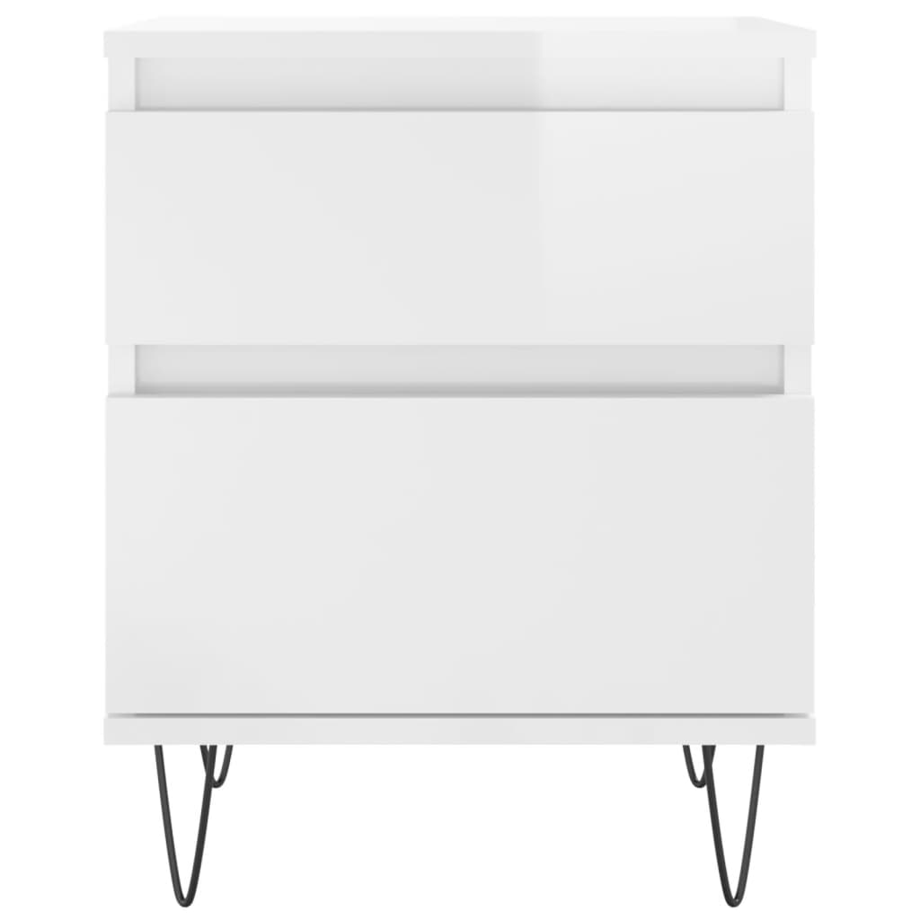 vidaXL Tables de chevet 2 pcs blanc brillant 40x35x50 cm