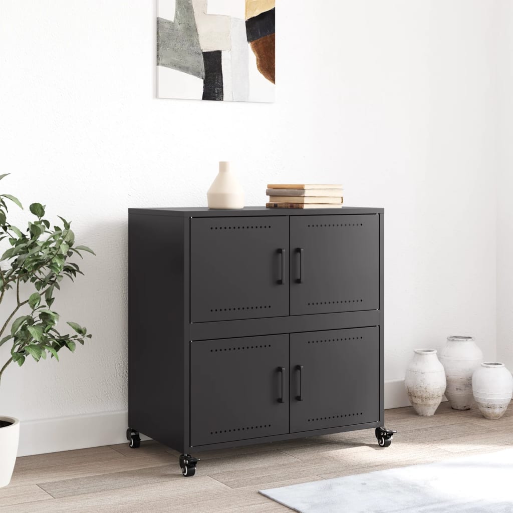 vidaXL Buffet noir 68x39x72 cm acier