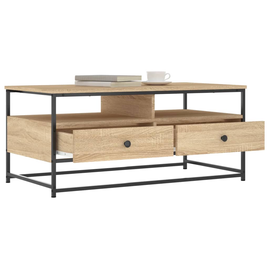 vidaXL Table basse chêne sonoma 100x51x45 cm bois d'ingénierie