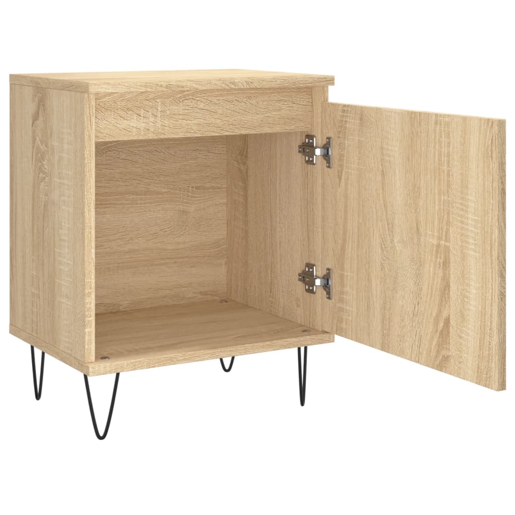 vidaXL Tables de chevet 2pcs chêne sonoma 40x30x50cm bois d'ingénierie